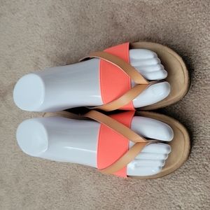 SO Coral and Tan Sandal